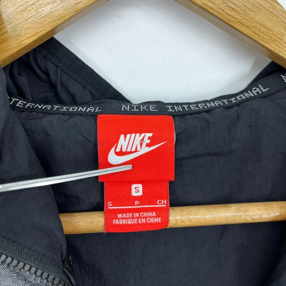 Nike International Mens Colorblock Full Zip Hooded Utility Jacket Grey Black S